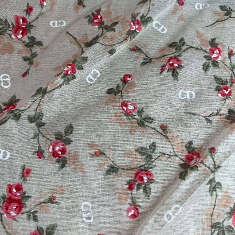 Dior Pink and Cream Floral Scarf - Picture 4 of 11